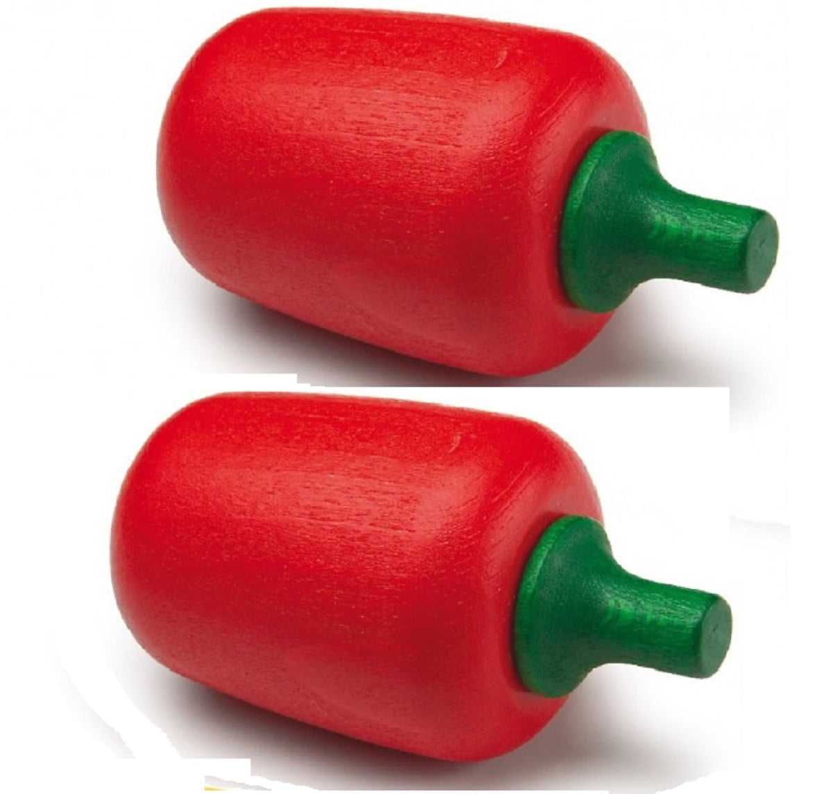 2 x Red Wooden Peppers