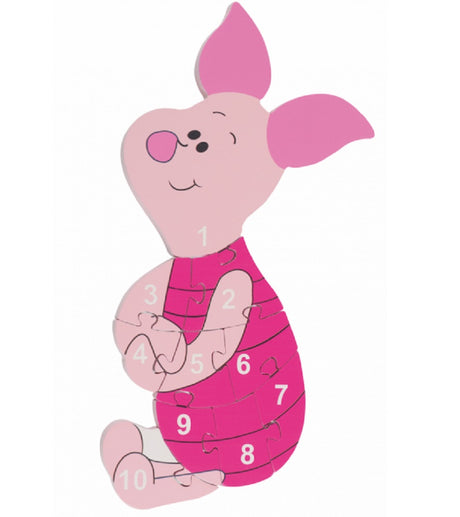 Piglet Wooden Number Puzzle
