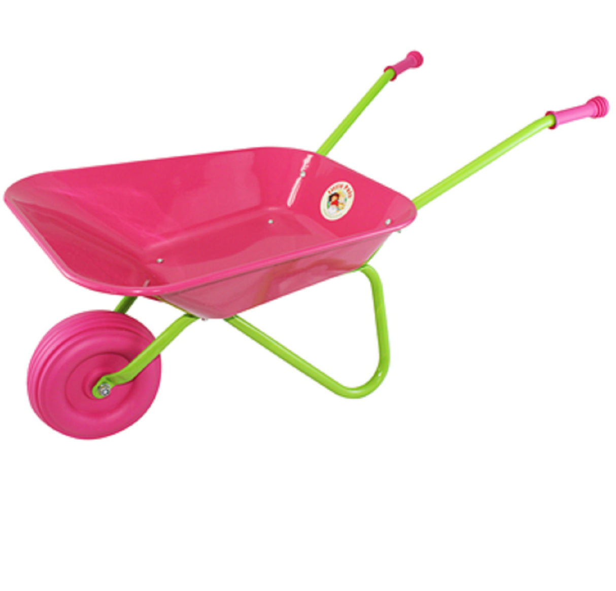 Children's Pink Metal Wheelbarrow