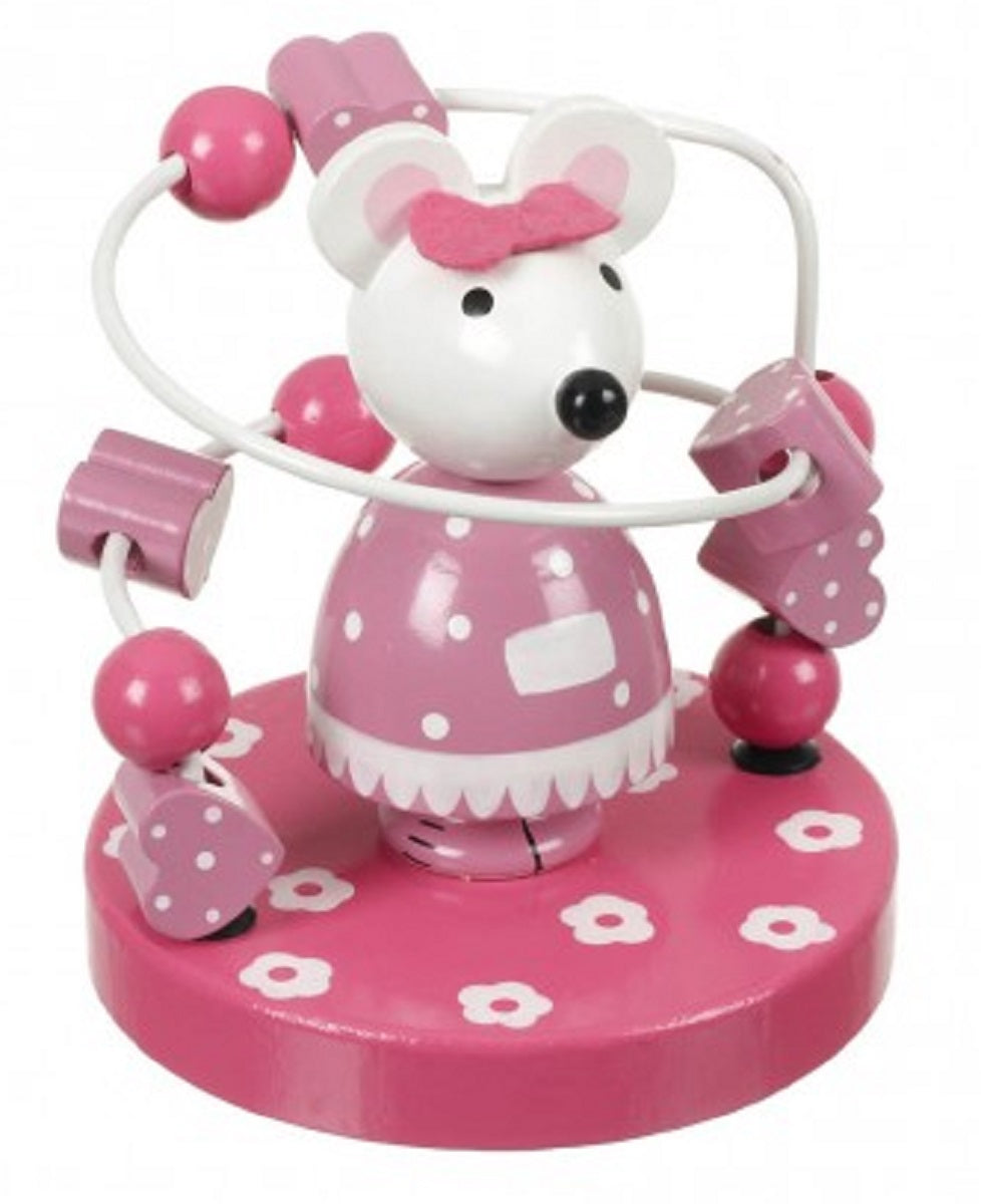 Pink Mouse Wooden Bead Frame