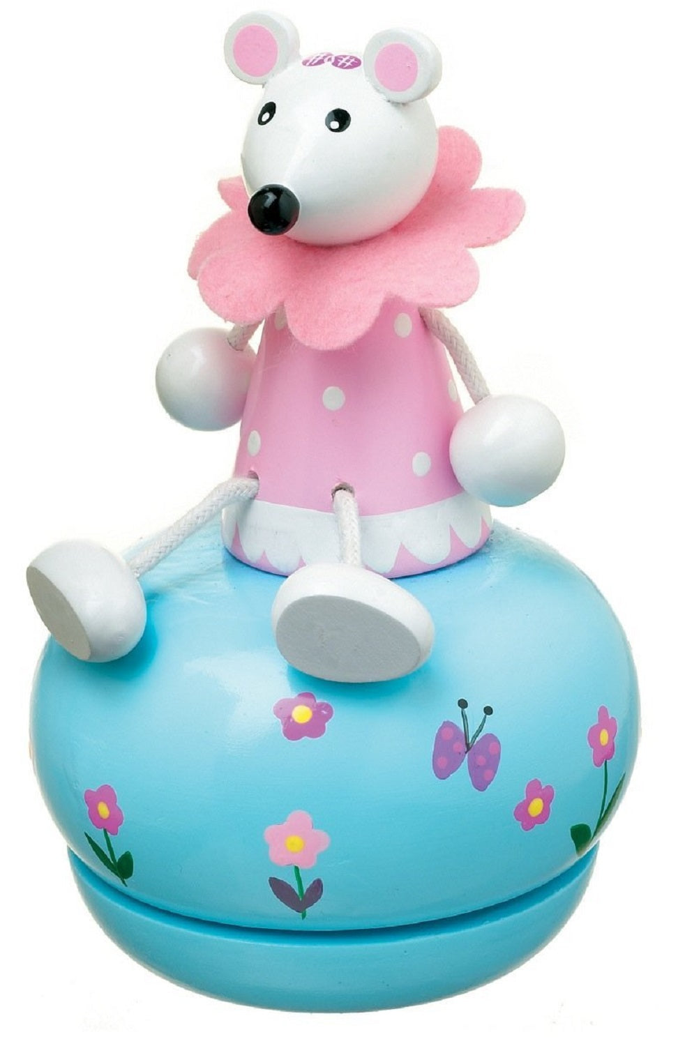 Pink Mouse Wooden Music Box