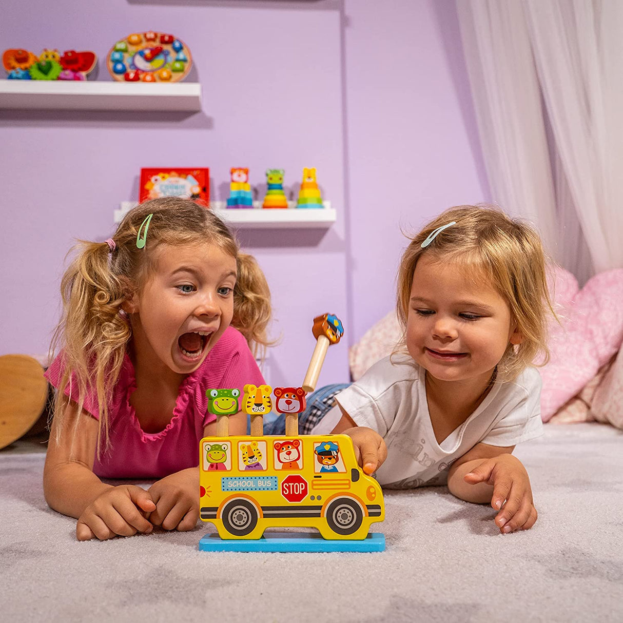 Springy Pop Up Animal Bus