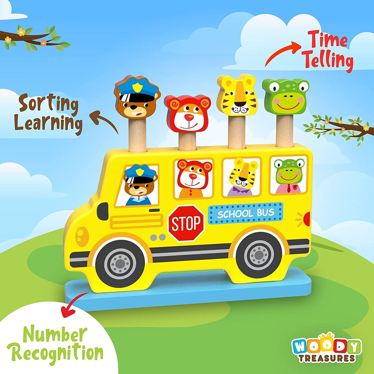 Springy Pop Up Animal Bus