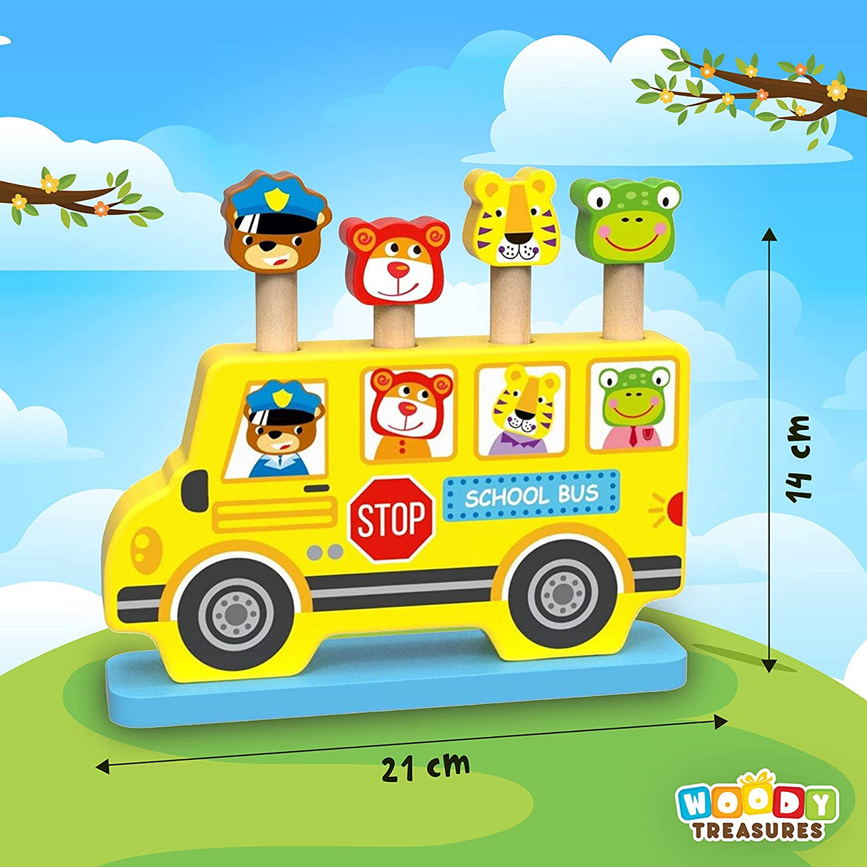 Springy Pop Up Animal Bus