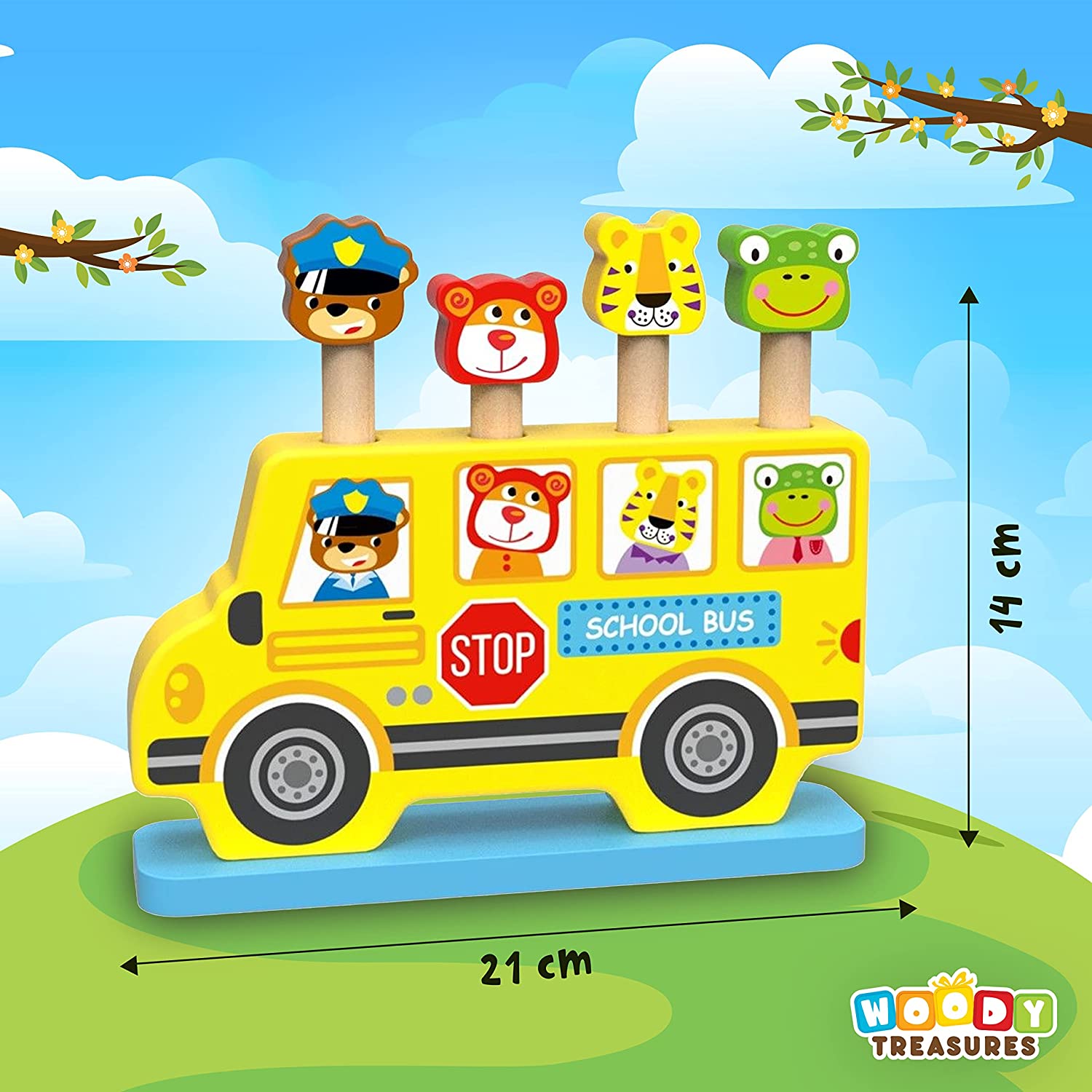 Springy Pop Up Animal Bus