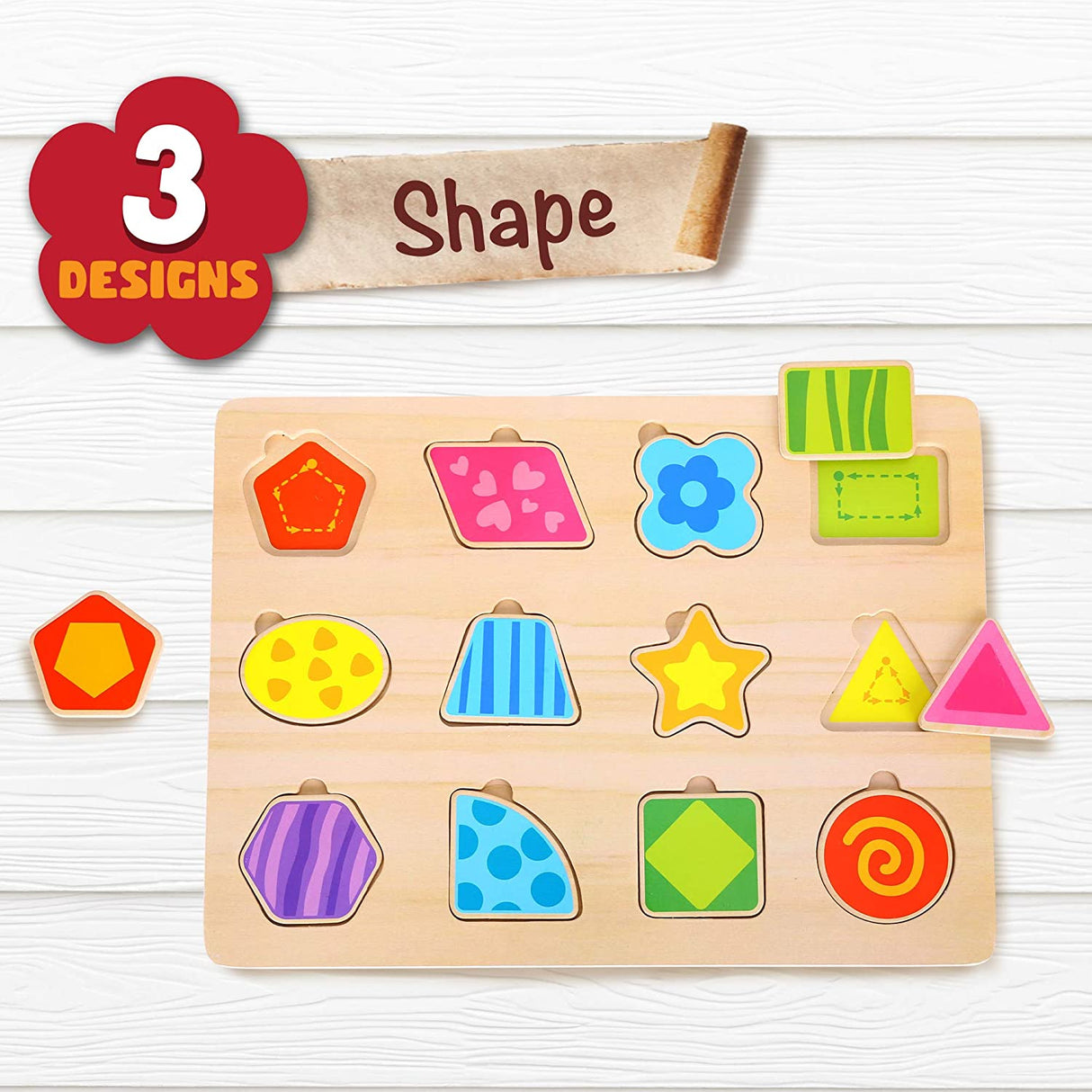 Set of 3 Wooden Jigsaw Puzzles