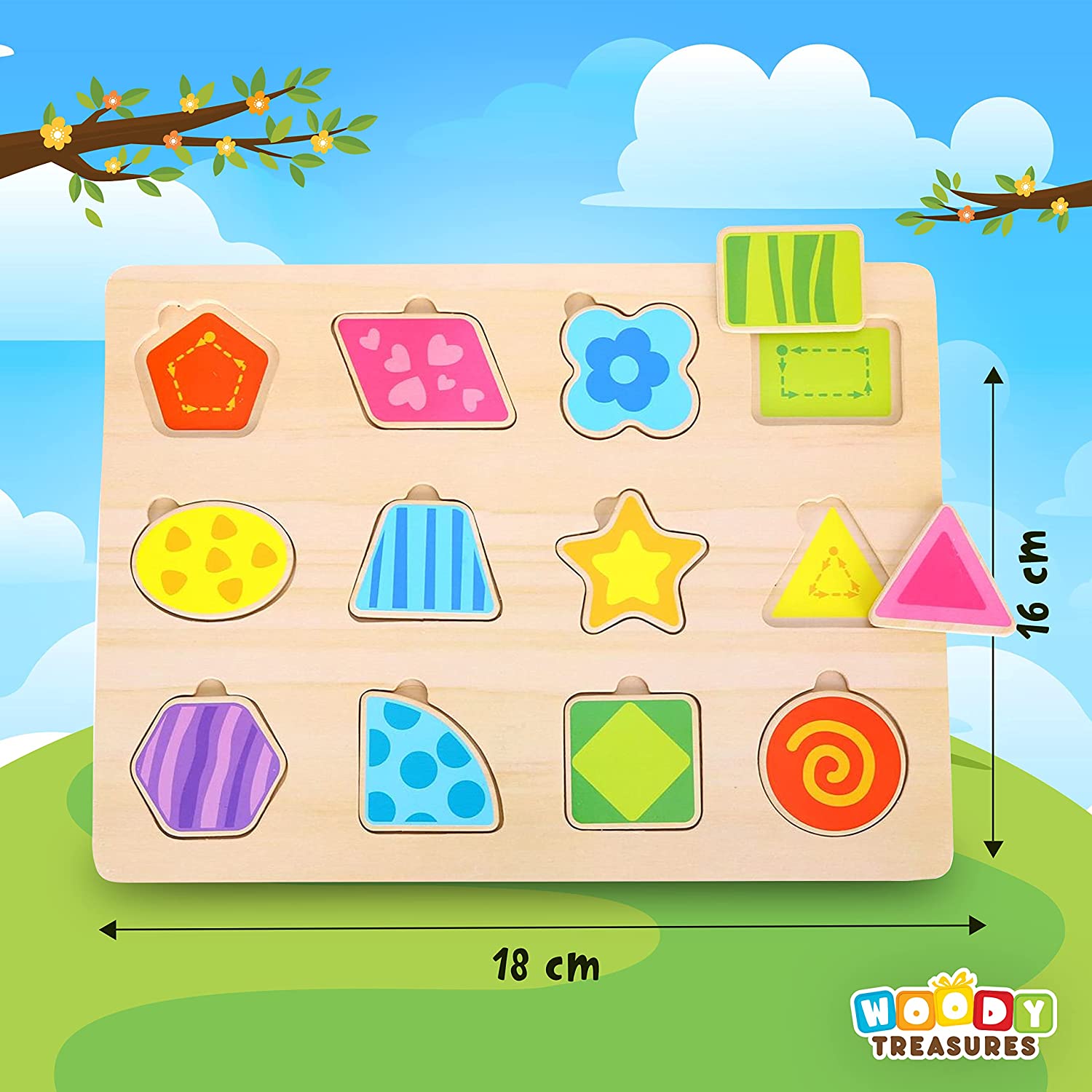 Set of 3 Wooden Jigsaw Puzzles