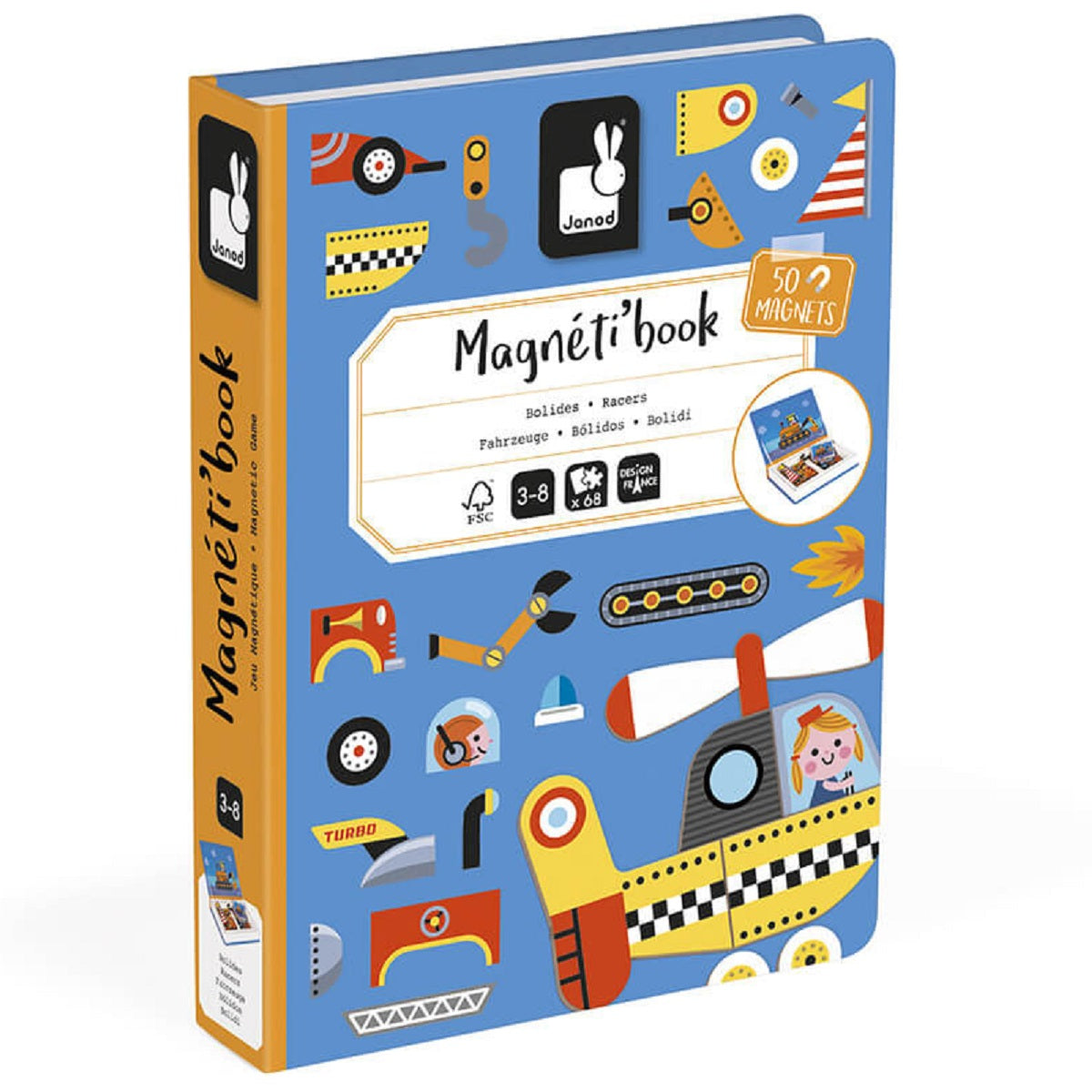 Magnetic Book with 50 Magnets - Racers