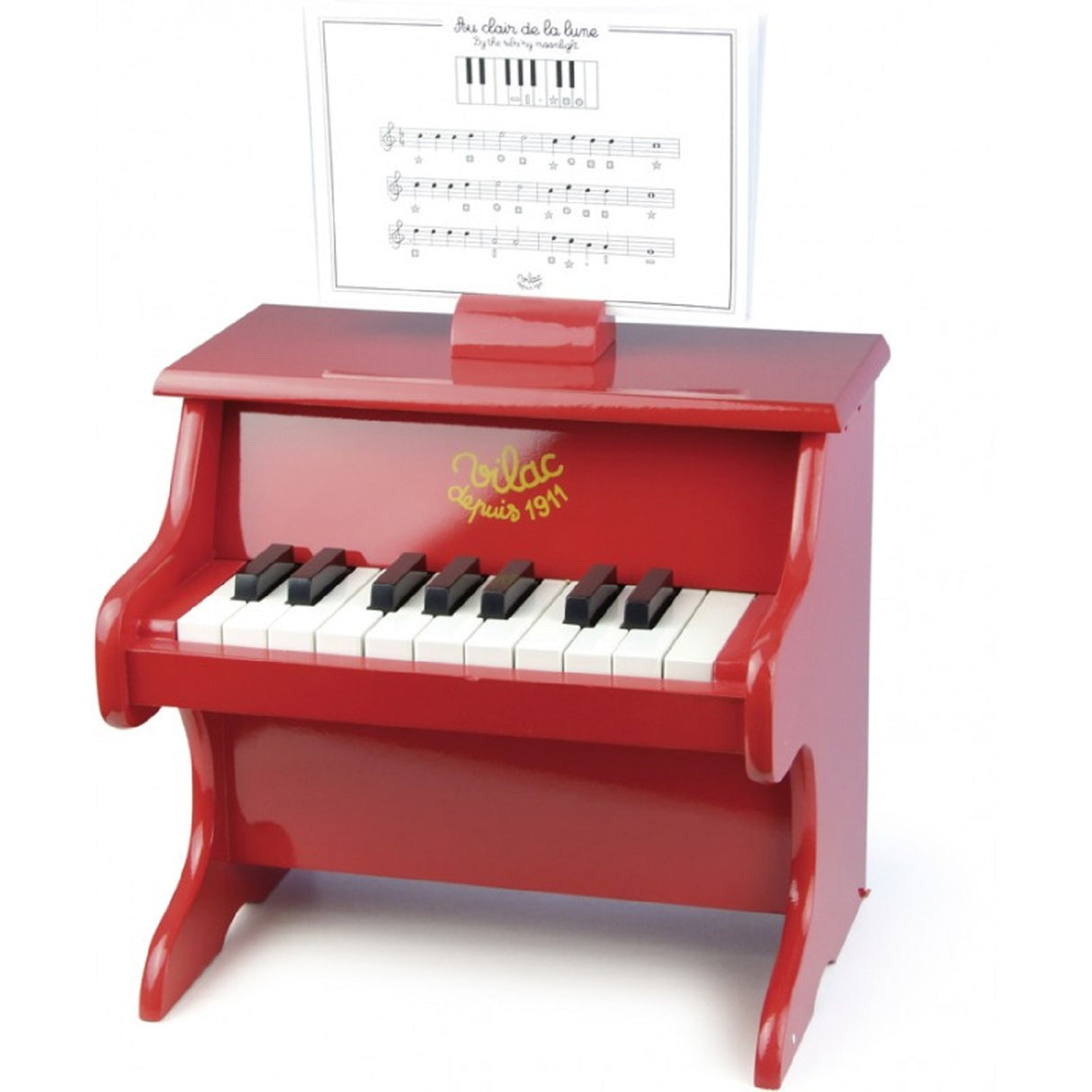 Red Wooden Piano with Scores