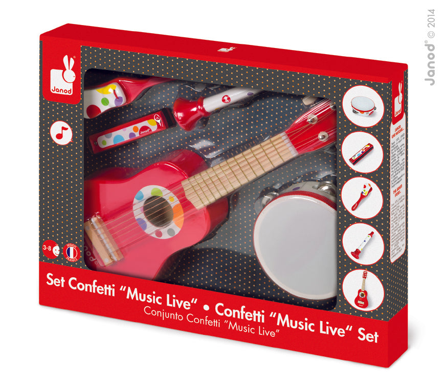 Red Confetti Musical Set