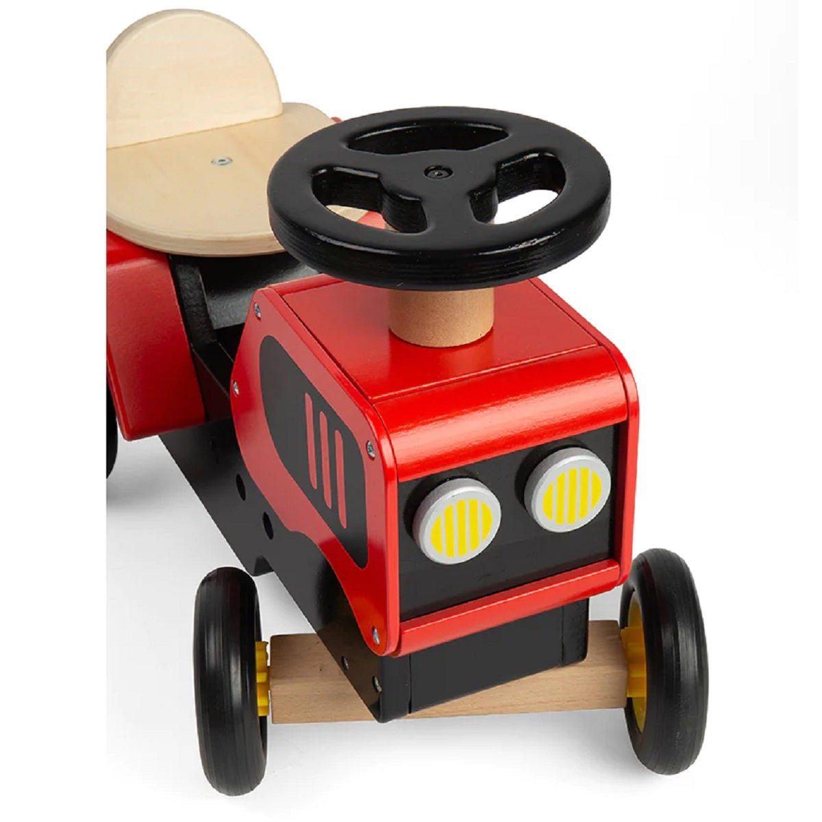 Red Ride on Wooden Tractor