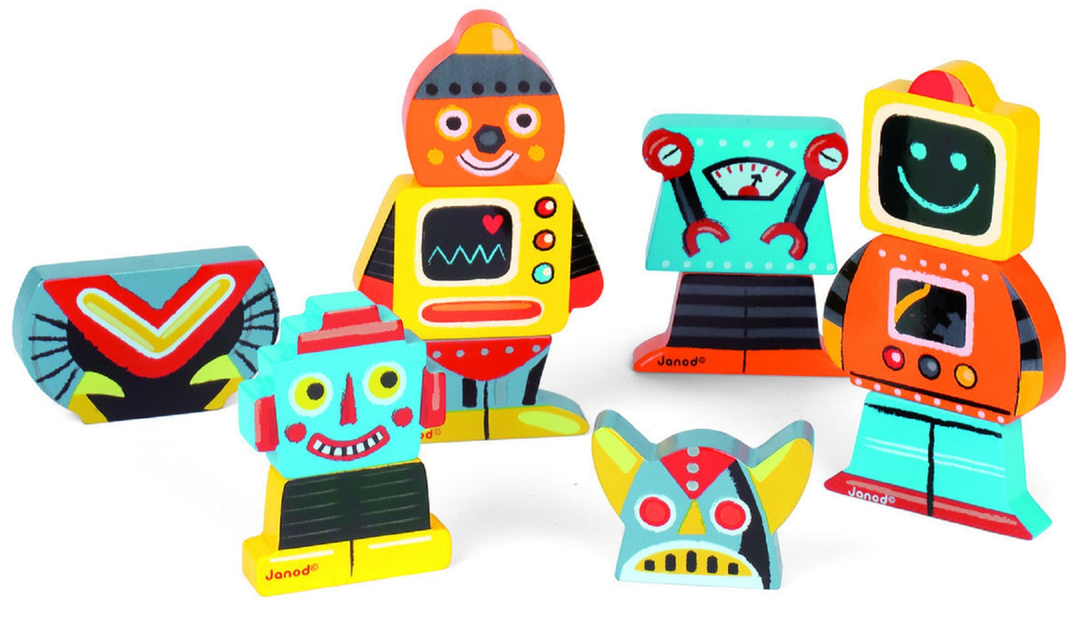 Magnetic Wooden Robots