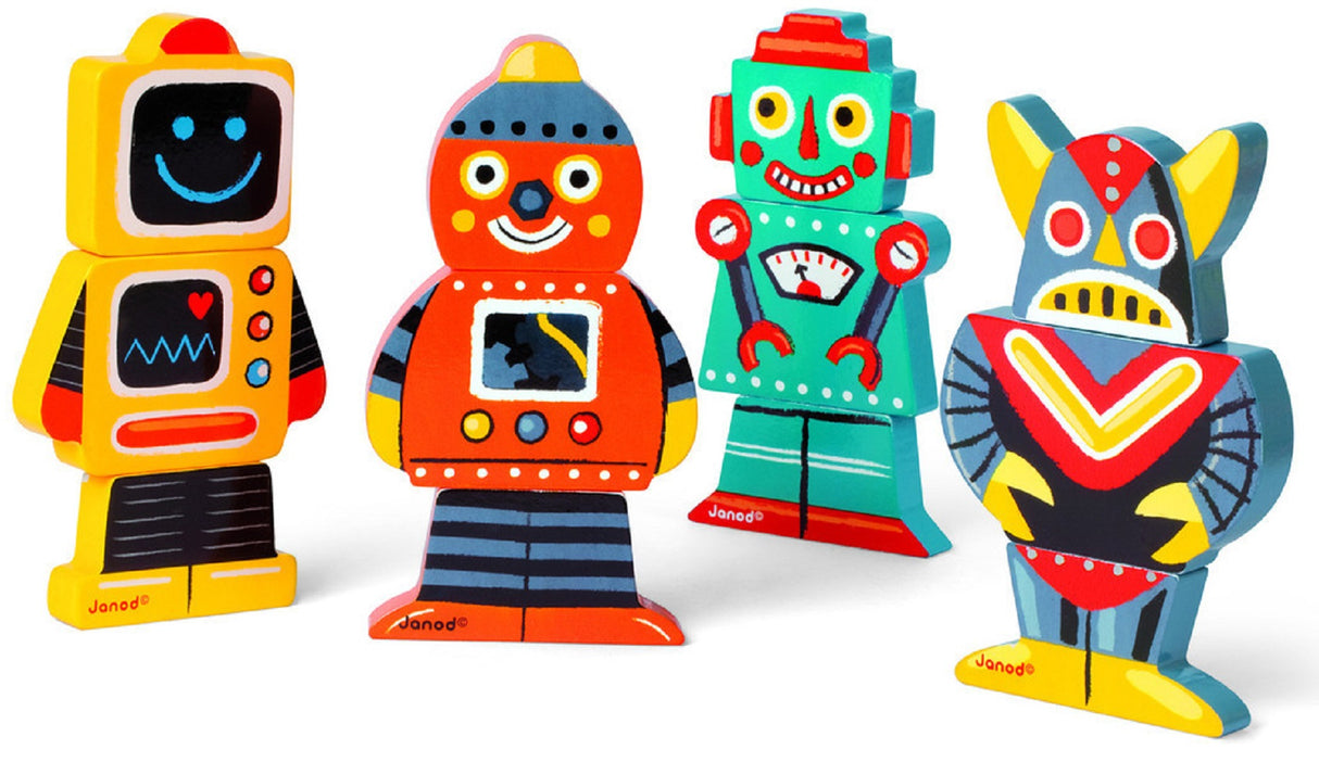 Magnetic Wooden Robots