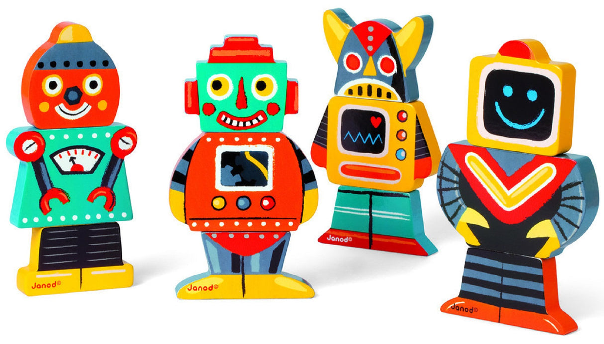 Magnetic Wooden Robots