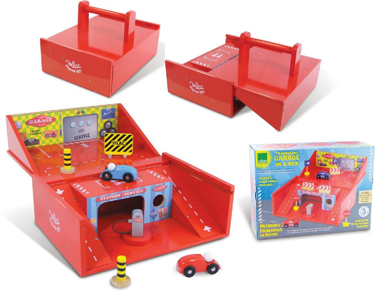 Red Wooden Garage in a Suitcase