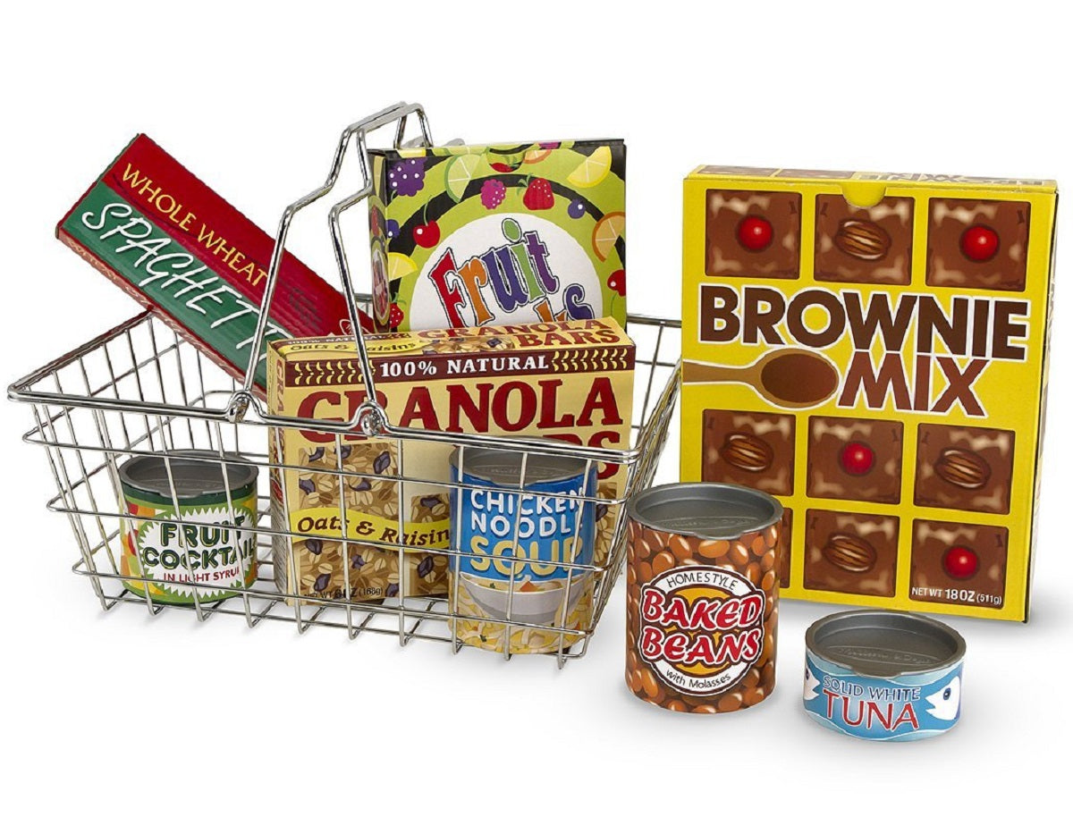 Shopping Basket with Play Groceries