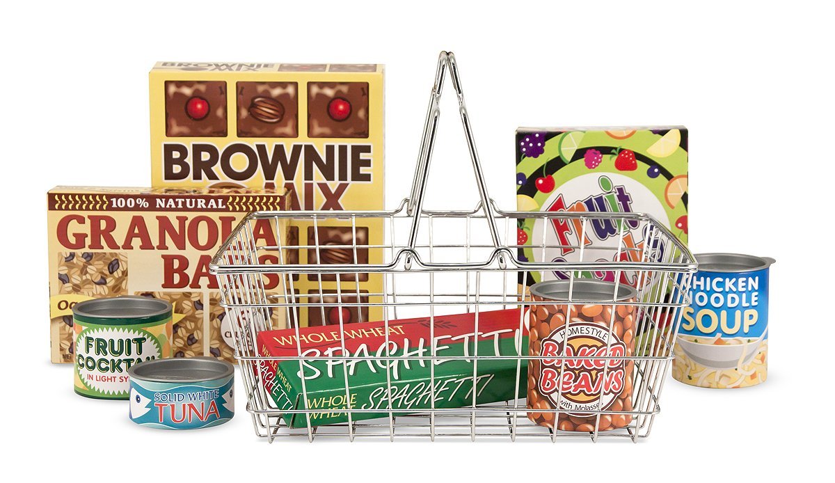 Shopping Basket with Play Groceries