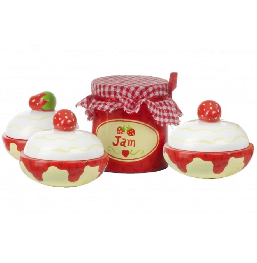 Set of 3 Wooden Scones and Jam