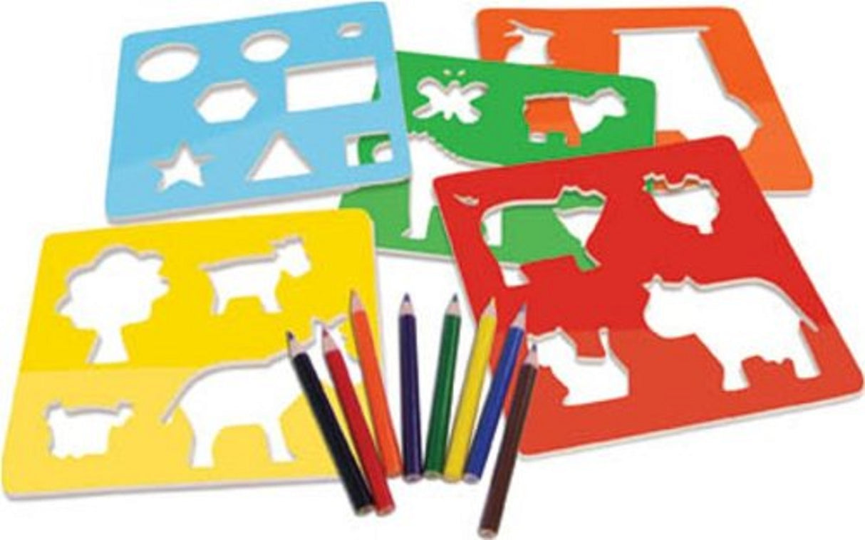 Wooden Animal Stencil Set in a Suitcase