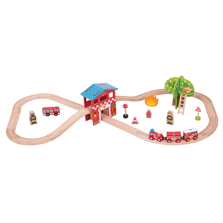 Bigjigs Fire and Rescue Train Set