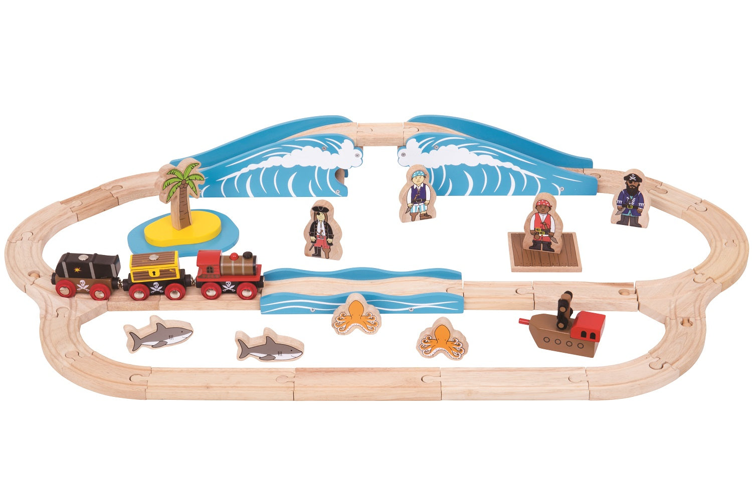Bigjigs Pirate Train Set 4