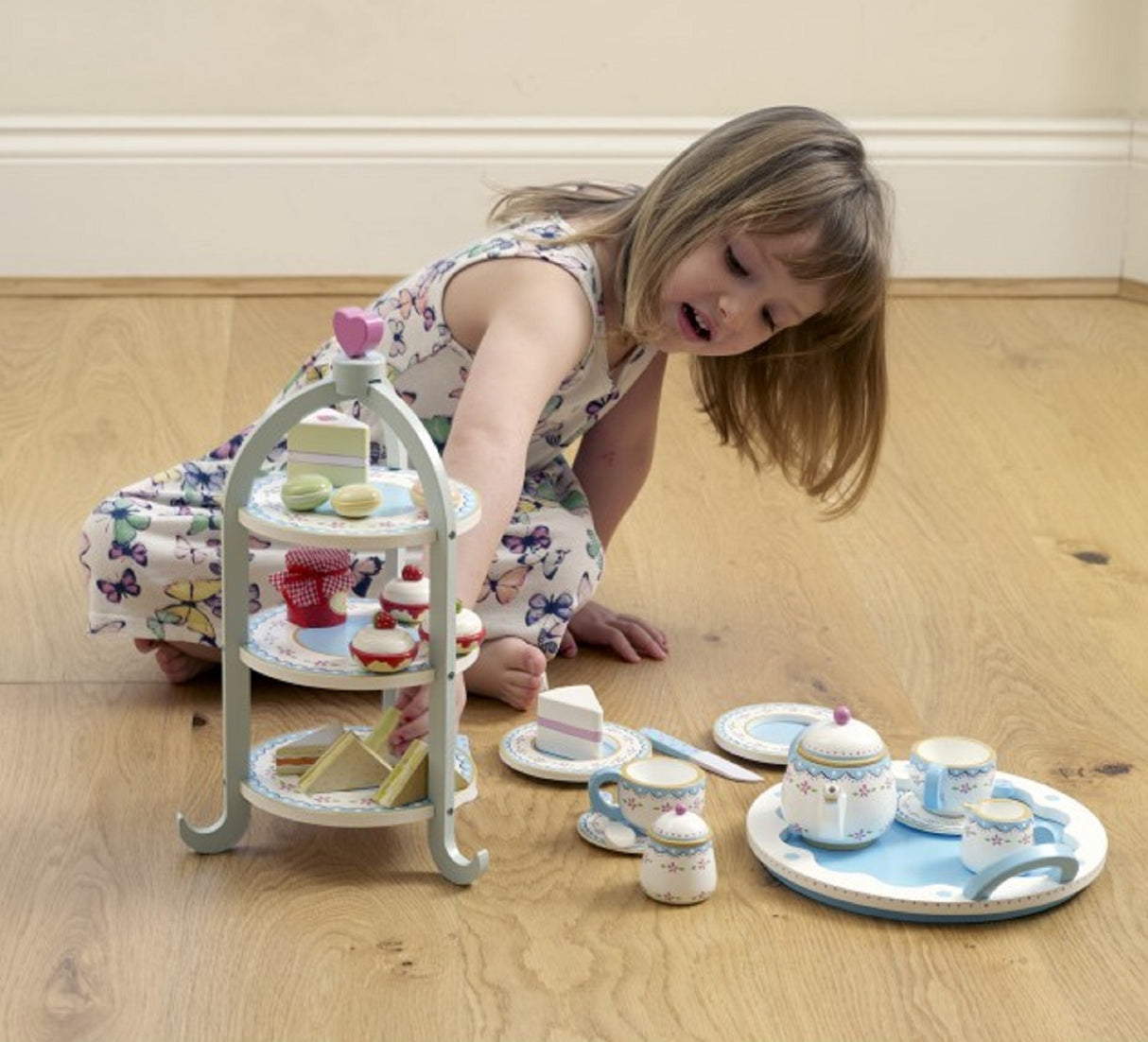 Wooden Tea Set & Tray