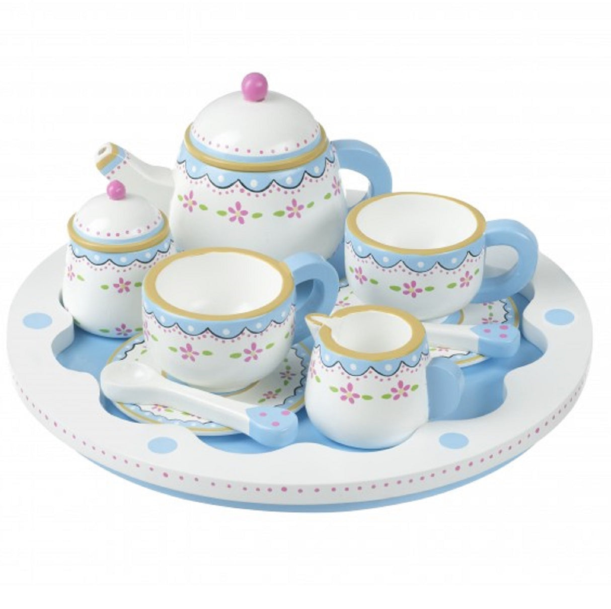 Wooden Tea Set & Tray