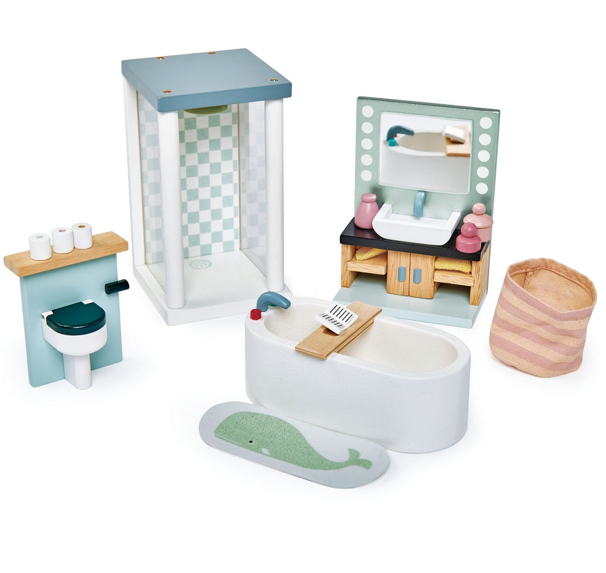 Tender Leaf Toys Dolls Bathroom Furniture Set