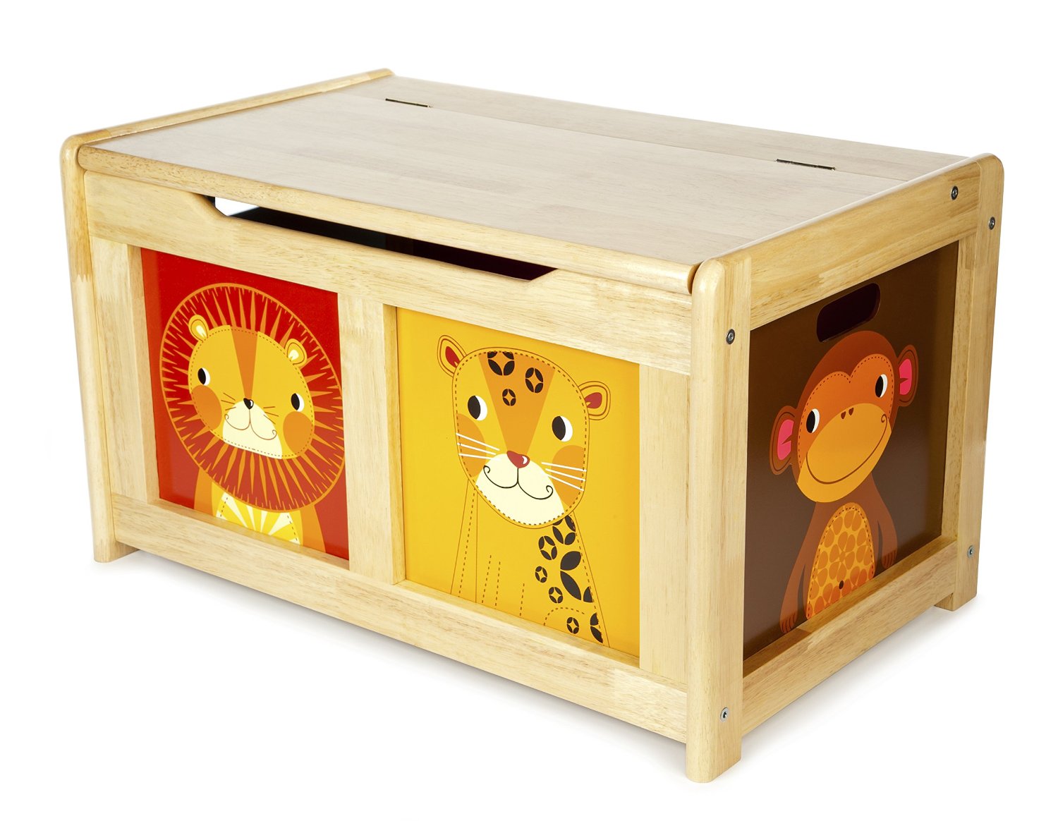 Natural Wooden Jungle Toy Chest