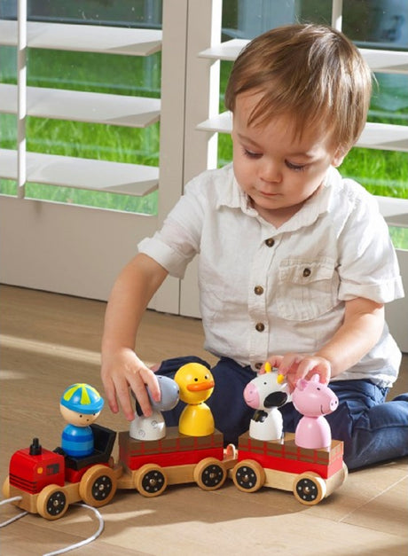 Pull Along Wooden Farm Tractor Puzzle