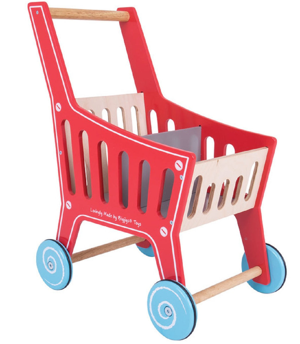 Childrens Wooden Shopping Trolley