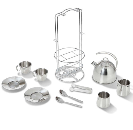Stainless Steel Tea Set and Stand