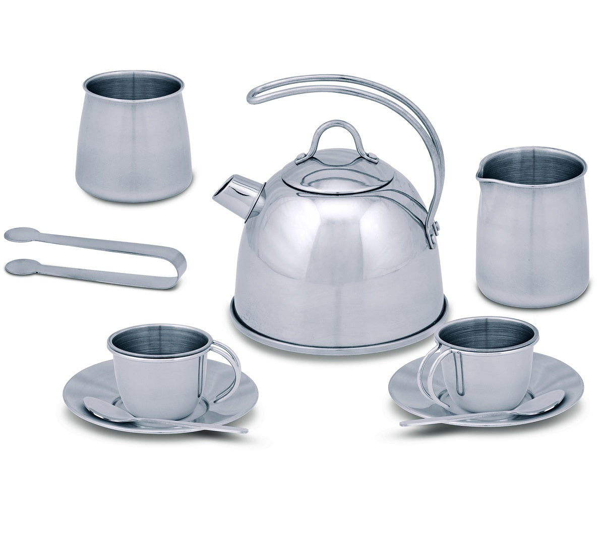 Stainless Steel Tea Set and Stand