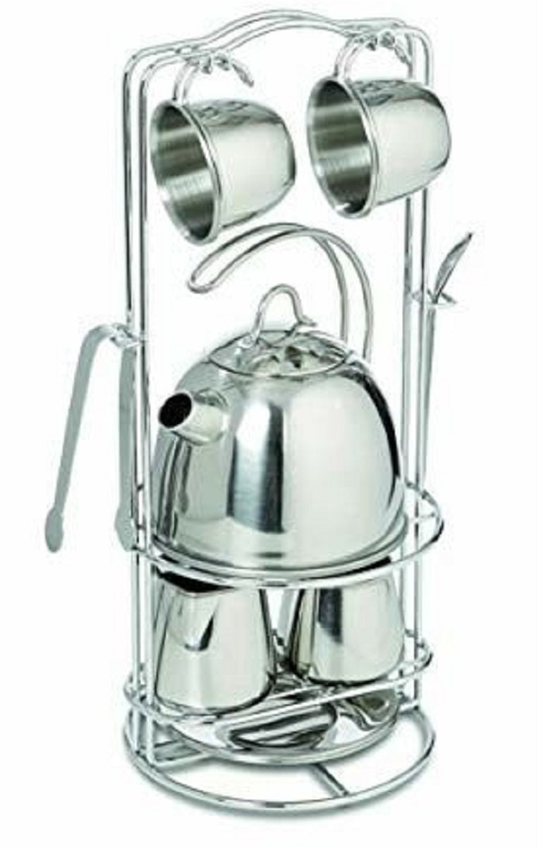 Stainless Steel Tea Set and Stand