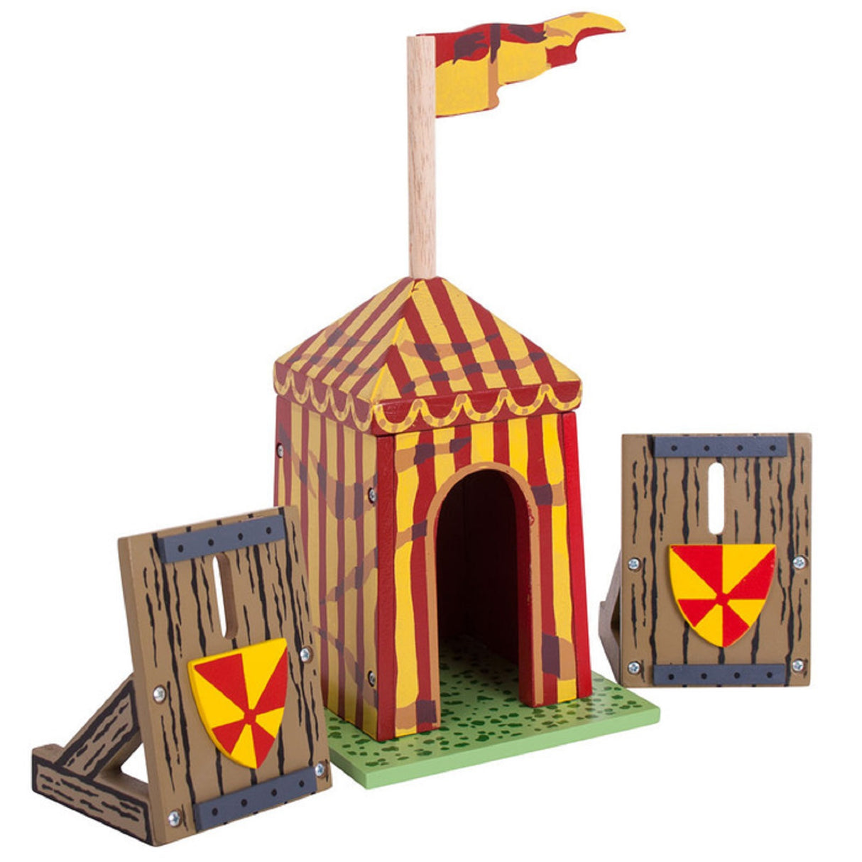 Red Siege Tent with Palisades