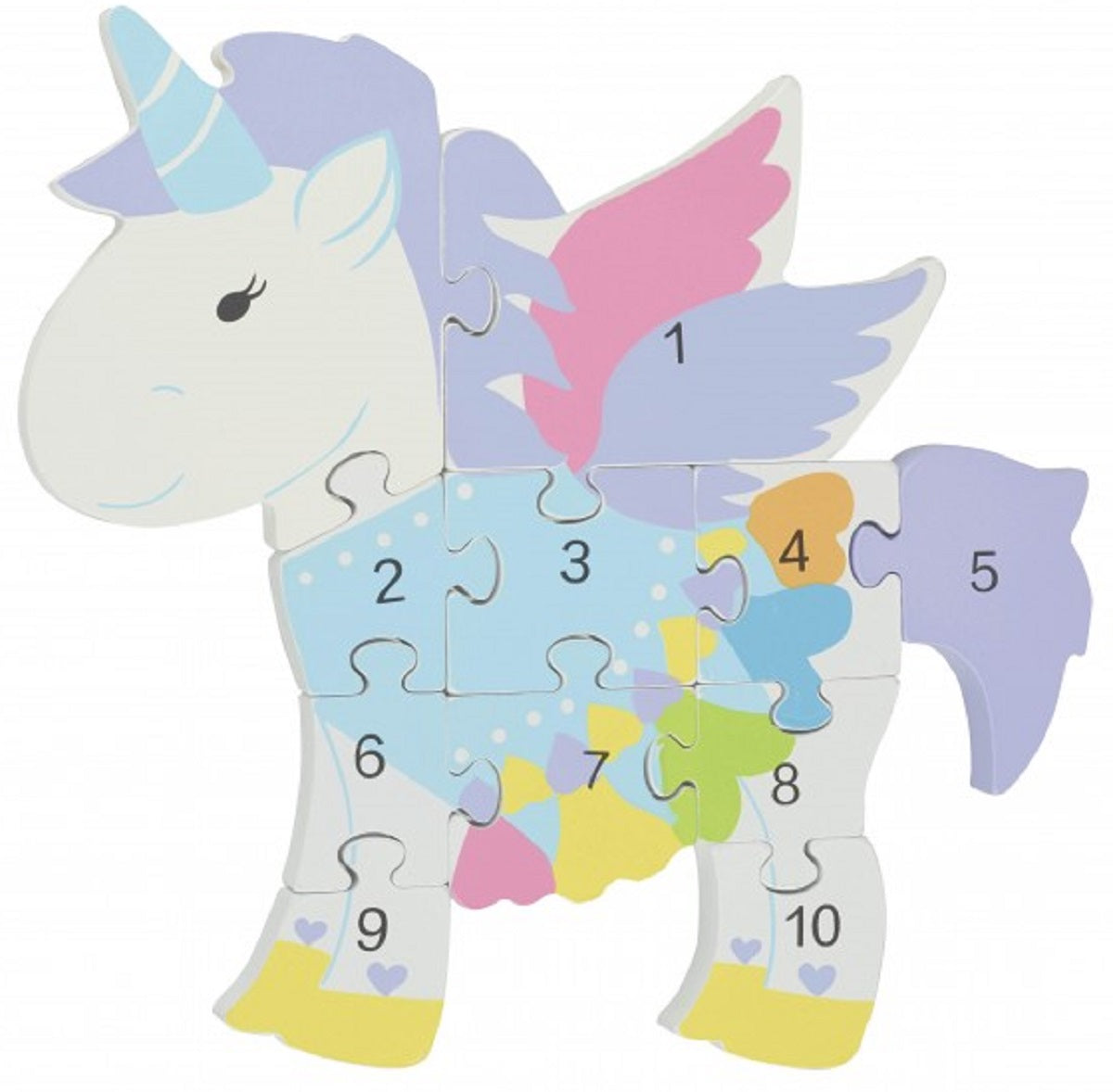 Unicorn Wooden Number Puzzle
