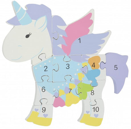 Unicorn Wooden Number Puzzle