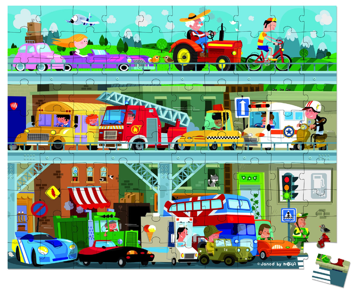 Janod Hat Boxed Vehicles Puzzle