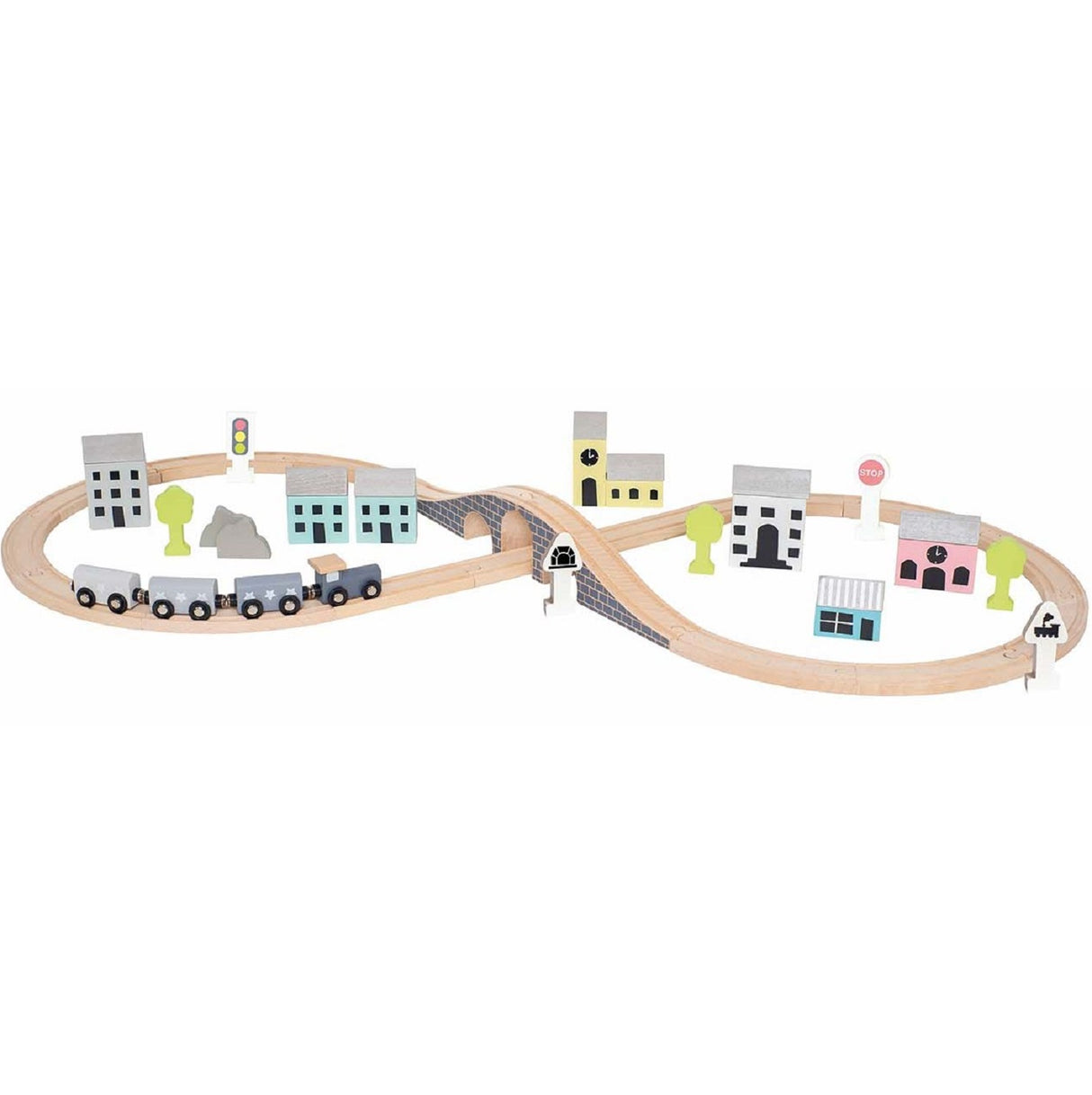 JaBaDaBaDo Wooden Toy Train Set