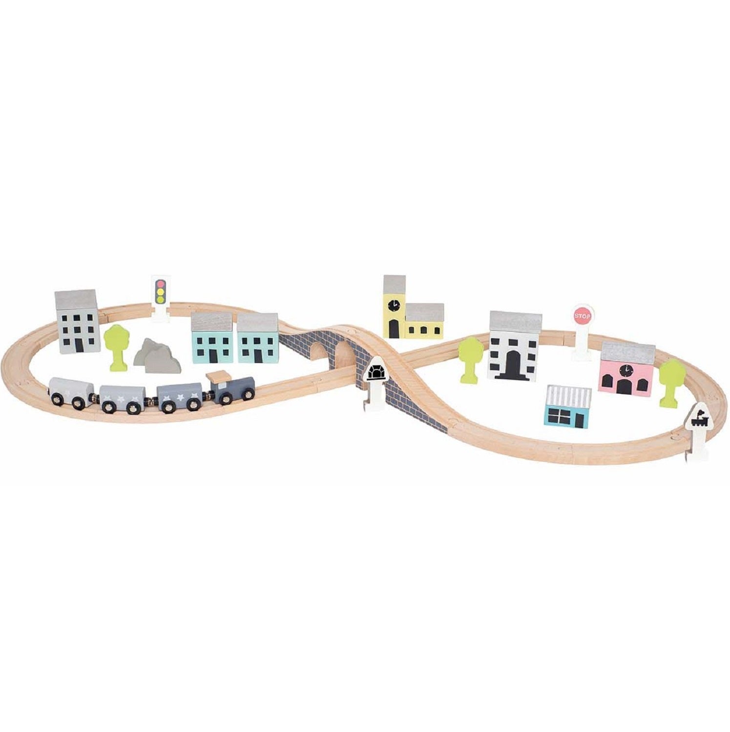 JaBaDaBaDo Wooden Toy Train Set