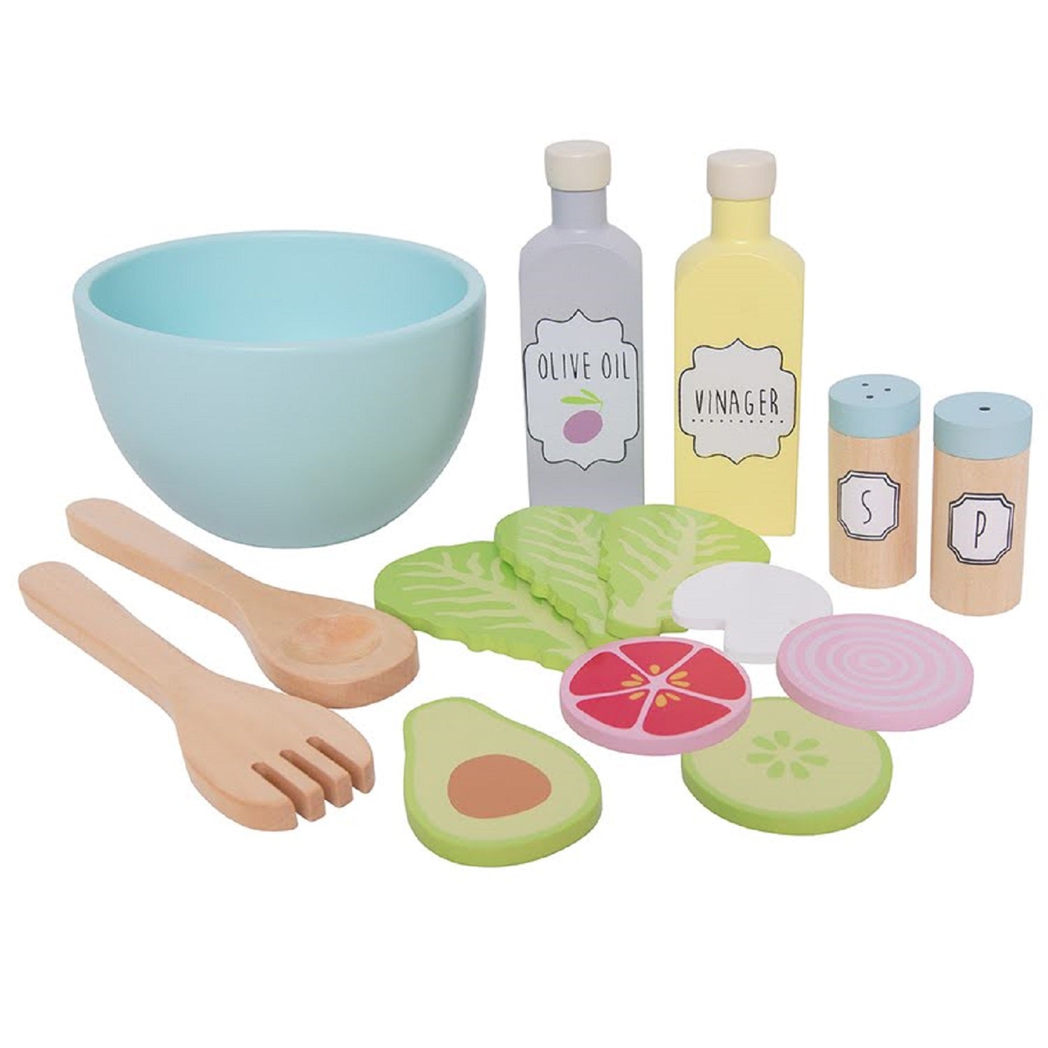 Wooden Salad Play Food Set