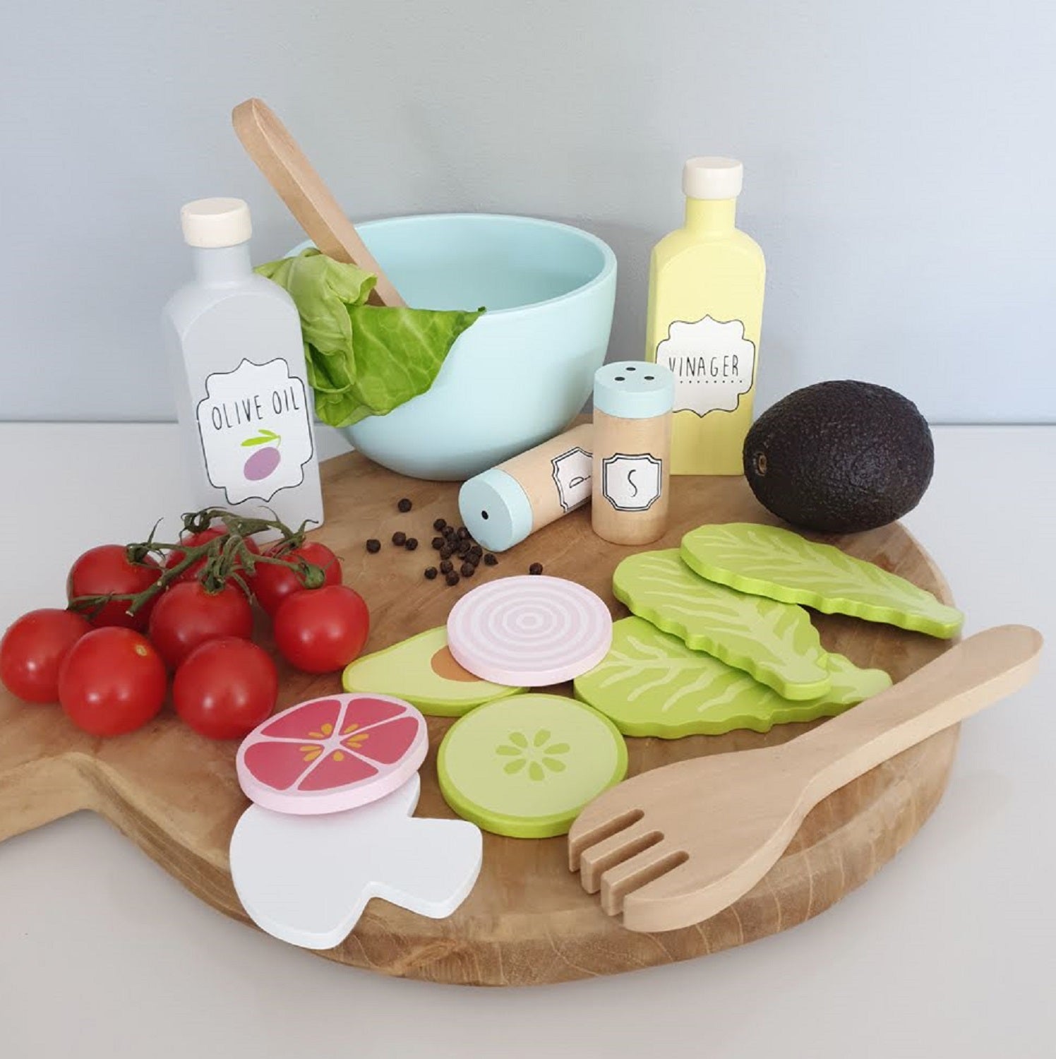 Wooden Salad Play Food Set