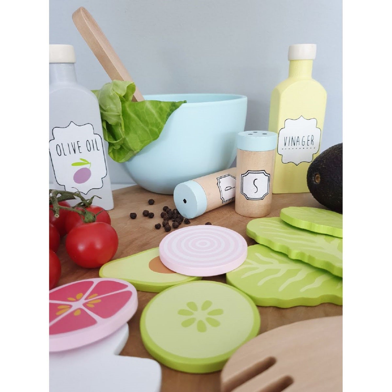 Wooden Salad Play Food Set