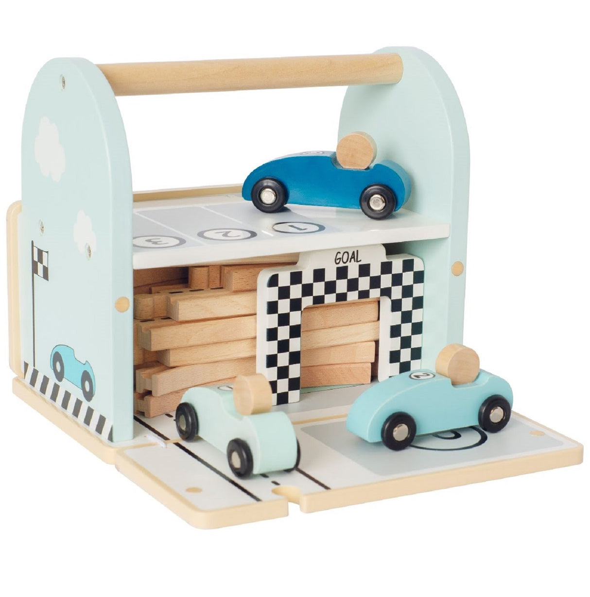 JaBaDaBaDo Wooden Toy Racing Set
