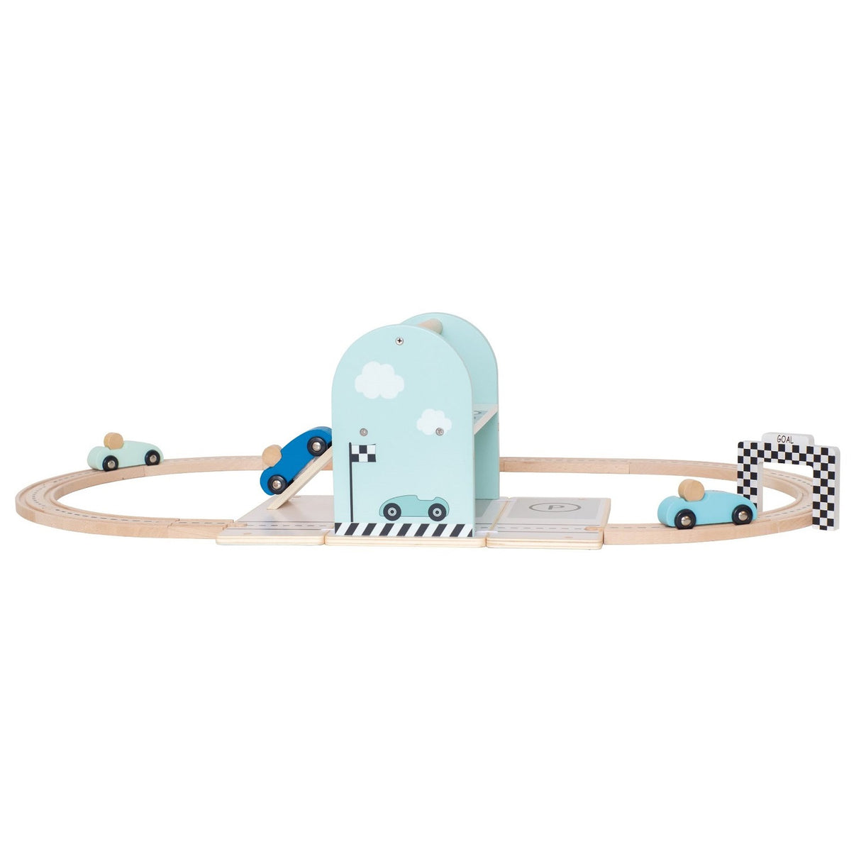 JaBaDaBaDo Wooden Toy Racing Set