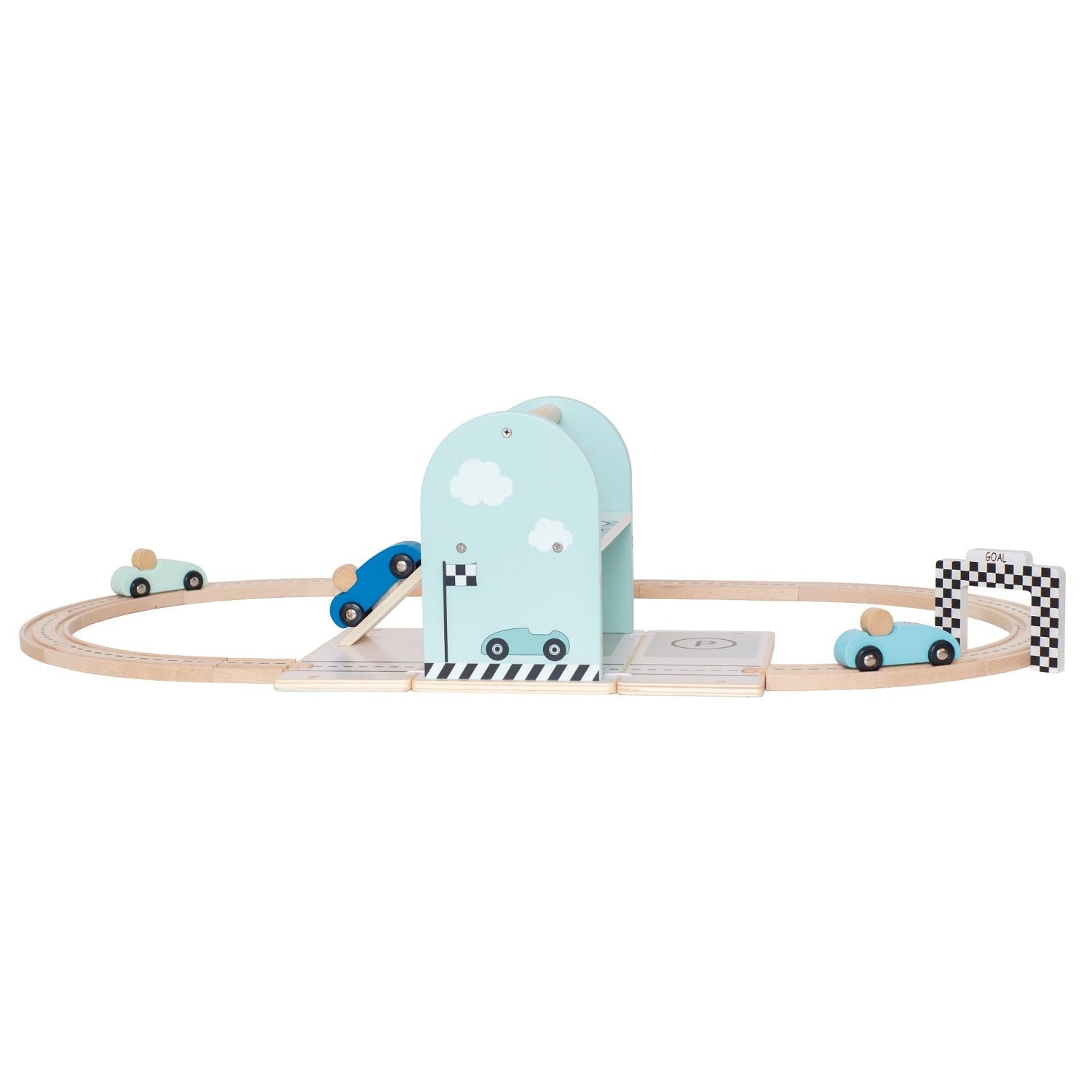 JaBaDaBaDo Wooden Toy Racing Set