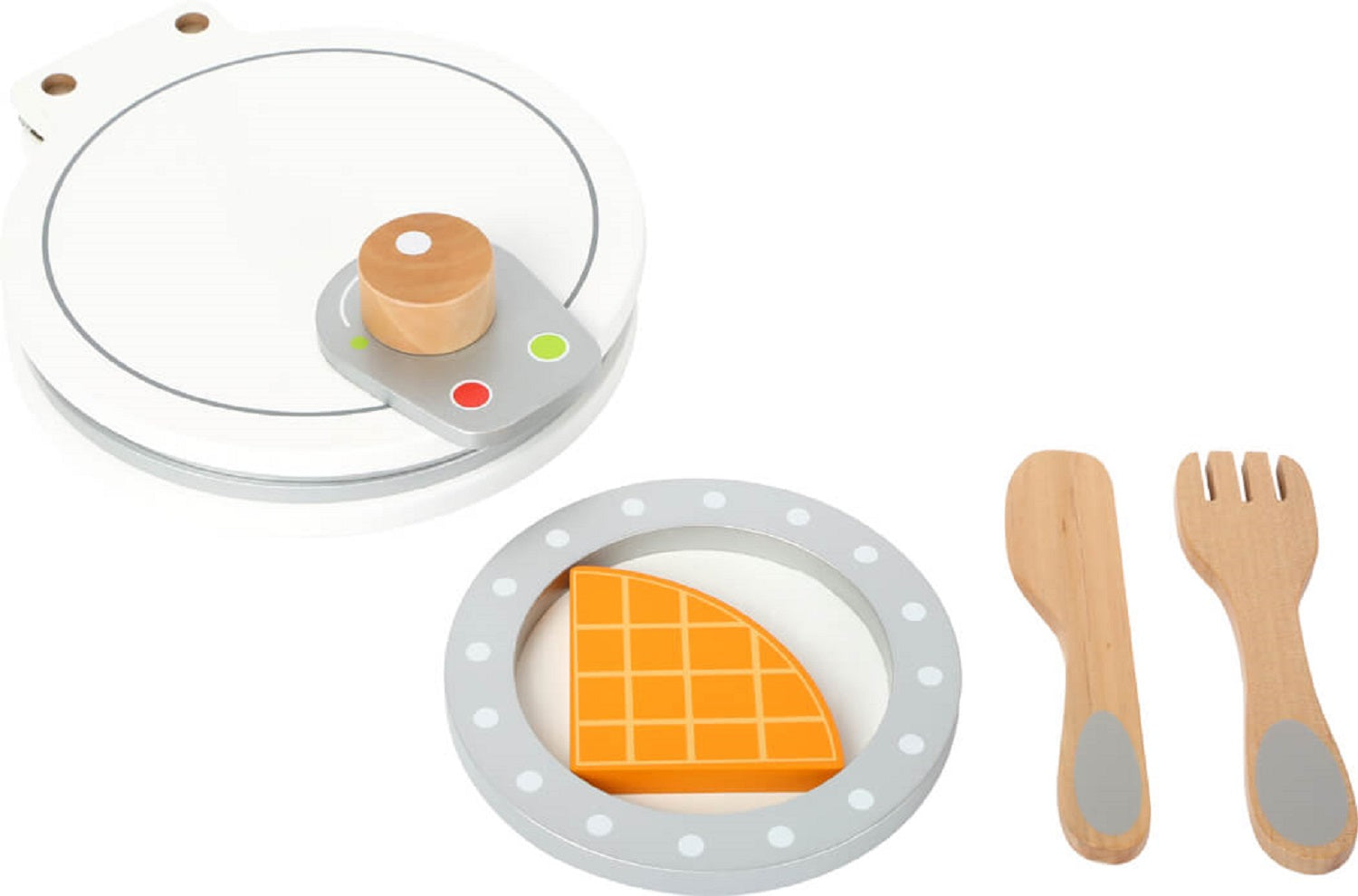 Wooden Waffle Iron Set