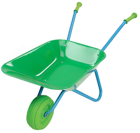 Children's Green Metal Wheelbarrow