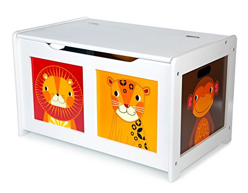 White Wooden Jungle Toy Chest
