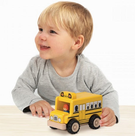 Mini Wooden School Bus